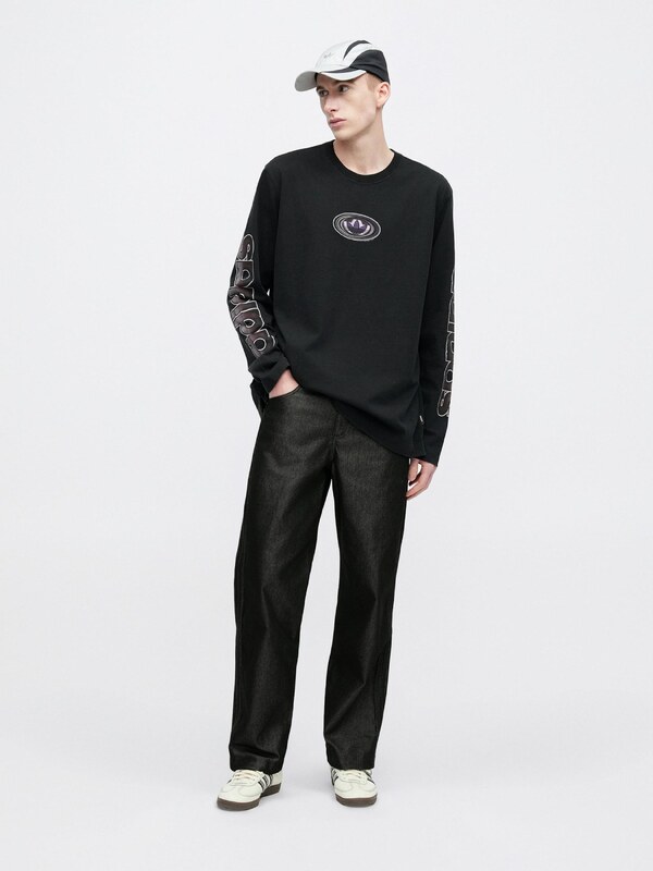 ADIDAS ORIGINALS Μπλουζάκι σκούρο καφέ / λιλά / μαύρο / λευκό