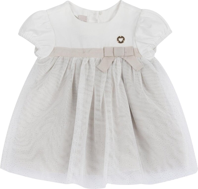 Chicco Φόρεμα γκρι / λευκό