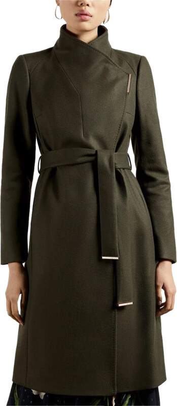 TED BAKER Παλτο Rose Mid Length Wool Wrap 278149 dk-green