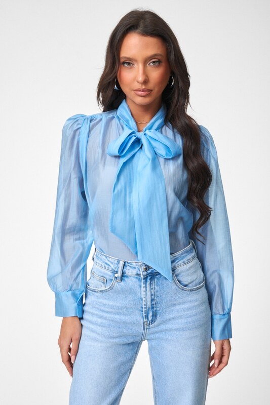 DeCoro Πουκάμισο See Through - ΓΑΛΑΖΙΟ