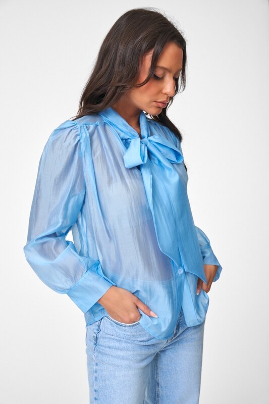 DeCoro Πουκάμισο See Through - ΓΑΛΑΖΙΟ