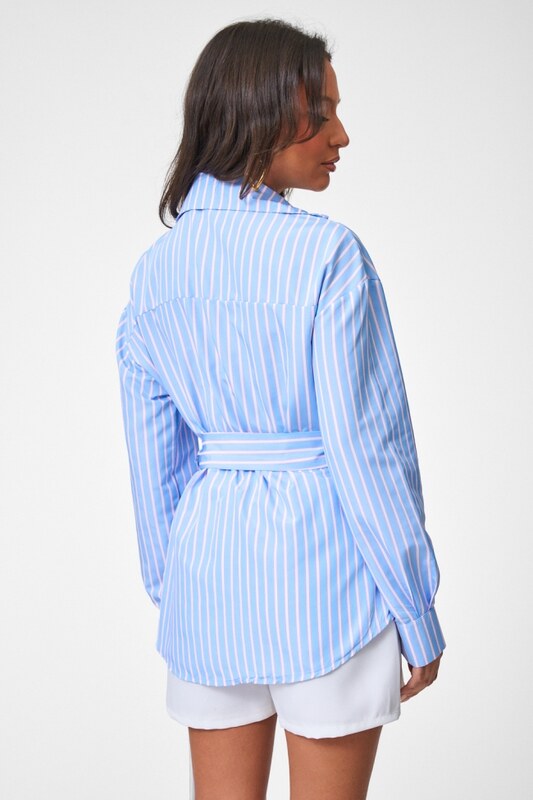 DeCoro Πουκάμισο με Κρουαζέ Δέσιμο & Ρίγα - ΣΙΕΛ