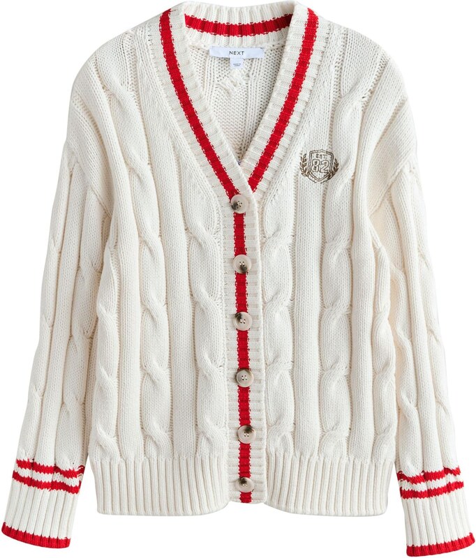 Next Πλεκτή ζακέτα αιματί / λευκό