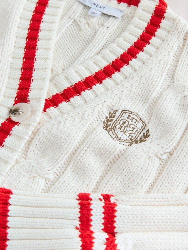 Next Πλεκτή ζακέτα αιματί / λευκό