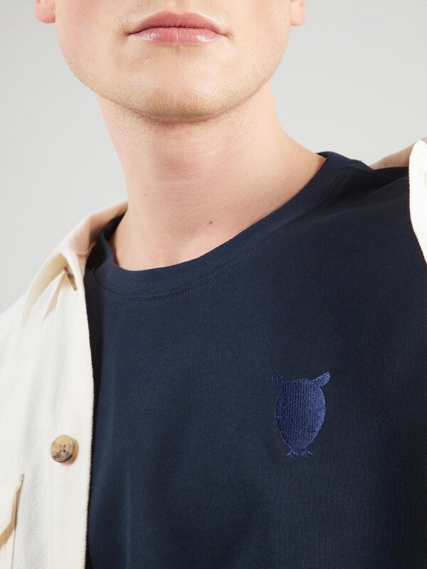 KnowledgeCotton Apparel Μπλουζάκι ναυτικό μπλε