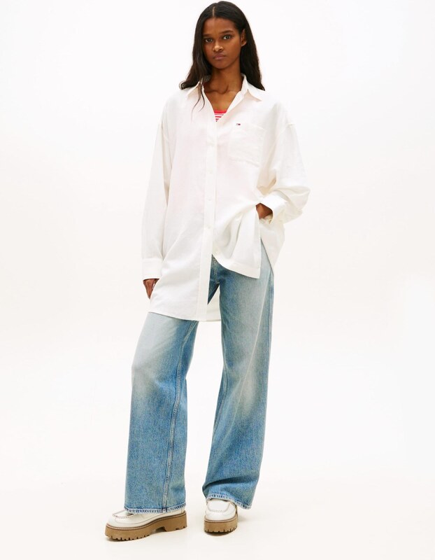 Tommy Jeans Μπλουζοφόρεμα λευκό