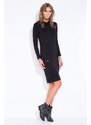 BY Style 80071 BY Φόρεμα με κουκούλα και τσέπες-Μαύρο