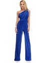 RO FASHION Κομψή ολόσωμη φόρμα με έναν ώμο - Μπλε 9209
