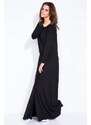 BY Style 80037 BY Μακρύ βισκόζ φόρεμα-Μαύρο