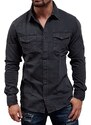 Jack&Jones - 12138115 - Jje Sheridan Shirt L/S Noos - Black Denim - Slim Fit - πουκάμισο