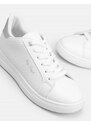 INSHOES Γυναικεία sneakers με κροκό σχέδιο Λευκό/Ασημί