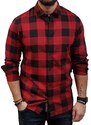 Jack&Jones - 12181602 - Jje Gingham Twill Shirt L/S Noos - Brick Red - Slim Fit - Πουκάμισο