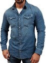 Jack&Jones - 12138115 - Jje sheridan Shirt L/S Noos - Medium Blue Denim - Slim Fit - πουκάμισο
