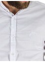 STEFAN Ανδρικό λευκό μακρυμάνικο μάο πουκάμισο, slim fit, Χρώμα Λευκό, Μέγεθος XL
