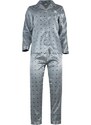 gsecret Γυναικεία πυτζάμα σατέν με κουμπιά all print pois. Saten Collection ΣΙΕΛ