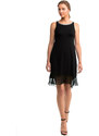 Vamp γυναικείο φόρεμα μαύρο viscose regular fit 14515