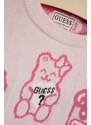 Παιδικό πουλόβερ Guess χρώμα: ροζ