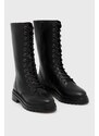 Δερμάτινες μπότες Steve Madden Neon Boot γυναικείες, χρώμα: μαύρο
