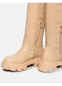 INSHOES Casual μονόχρωμες μπότες με chunky σόλα Nude