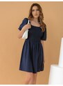 Vero Moda Φόρεμα Κοντομάνικο Σφηκοφωλιά Μπλε - Classy Moments