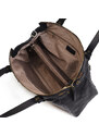 HEXAGONA Τσάντα χειρος μεσαίου μεγέθους σε μαύρο δέρμα VOY03JK - 25532-01