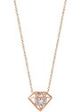 AMOR AMOR Κολιέ Από Ασήμι 925 Ροζ Επιχρυσωμένο Με Σχέδιο Διαμάντι EX18645