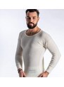 KOUSSIS-KROKIS Μάλλινη φανέλα merinos με μακρύ μανίκι midweight wool Φυσικό χρώμα μαλλιού