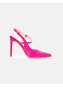 INSHOES Γυναικείες μυτερές open heel γόβες Φούξια