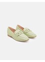 INSHOES Flat μονόχρωμα loafers με διακοσμητική αγκράφα Πράσινο