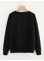 OEM Plus size, μαύρο φούτερ με λευκή στάμπα black
