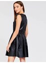 OEM Όμορφο μαύρο κοντό φόρεμα με δερμάτινη υφή black