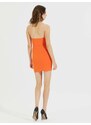 OEM Πορτοκαλί κοντό φόρεμα με σκισίματα και δεσίματα orange
