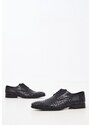 Ανδρικά Παπούτσια Δετά S4972.Braid Μαύρο Δέρμα Boss shoes