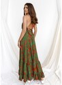 Forebelle Collection Φόρεμα Maxi Εξώπλατο Σκούρο Πράσινο - Abuelo