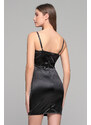 LikeMe Μίνι μαύρο φόρεμα με διακριτικό λούρεξ