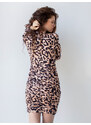 Sotris collection | Φόρεμα λεοπάρ με σούρες Μπεζ