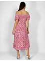 FREE WEAR Φόρεμα Γυναικείο Με Ριχτούς Ώμους - Φούξ - 030004