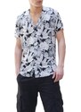 Huxley and Grace Ανδρικό μαύρο φλοράλ κοντομάνικο πουκάμισο GML38410