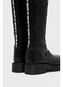 Δερμάτινες μπότες Love Moschino γυναικεία, χρώμα: μαύρο,
