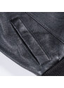 Prince Oliver Δερμάτινο Μαύρο Μπουφάν Aviator 100% Leather Jacket (Modern Fit)