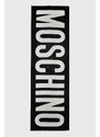 Μάλλινο κασκόλ Moschino χρώμα: μαύρο