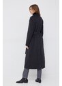 Μάλλινο παλτό Calvin Klein χρώμα: μαύρο,