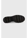 Δερμάτινα κλειστά παπούτσια Calvin Klein Jeans Chunky Combat Derby χρώμα: μαύρο