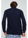 Μάλλινο πουλόβερ BOSS ανδρικά, χρώμα: ναυτικό μπλε,