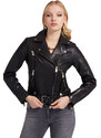 GUESS 'CAMILLE' ΔΕΡΜΑΤΙΝΟ BIKER JACKET ΓΥΝΑΙΚEIO W2YL16L0QN0-JBLK