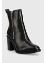 Δερμάτινες μπότες Tommy Hilfiger Zip High Heel Boot γυναικεία, χρώμα: μαύρο