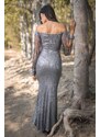FreeStyle Maxi sequined dress Mermaid Silver