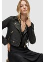 Δερμάτινο jacket AllSaints γυναικεία, χρώμα: μαύρο,