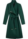 TED BAKER Παλτο Rose Mid Length Wool Wrap Coat 249306 dk-green