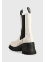 Δερμάτινες μπότες τσέλσι Karl Lagerfeld Bridger γυναικείες, χρώμα: άσπρο